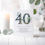 Green and Gold 40e anniversaire Invitation<br><div class="desc">Invitations de fête de 40e anniversaire verdoyante et dorée</div>