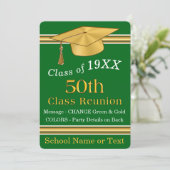 Green and Gold 50 Year Class Reunion Invitations (Debout devant)