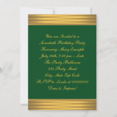 Green and Gold 70e anniversaire Invitations de fêt (Dos)