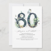 Green and Gold 80e anniversaire Invitation (Devant)