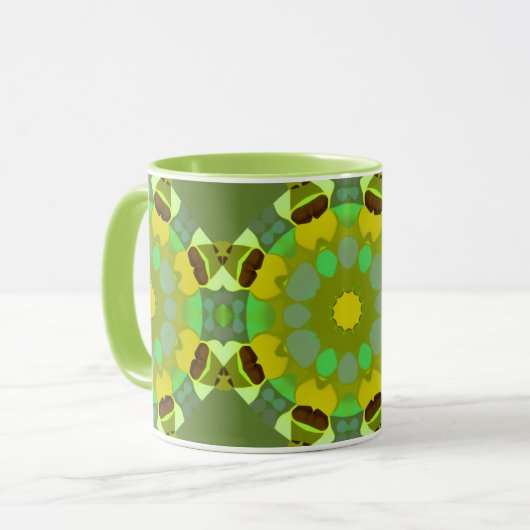 Green and Gold Abstract Coffee Mug (Devant gauche)