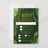 Green and Gold Agate Meal Choice RSVP (Devant)