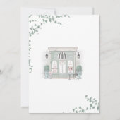 Green and Gold Café Parisien Invitation Anniversai (Dos)