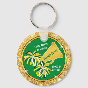 Green and Gold, Cheer Goodie Bag Stuffers, Cheer Sleutelhanger