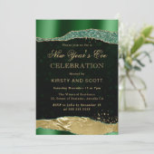 Green and Gold Glam Tears Nieuwjaar Kaart (Staand voorkant)