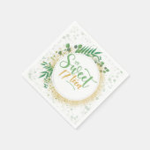 Green and Gold Glitter Sweet 17th Birthday Party Servet (Hoek)