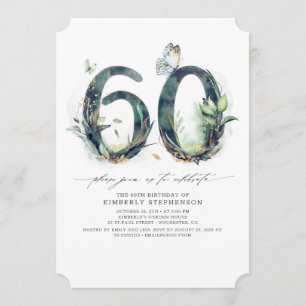 Green and Gold Invitation d'anniversaire 60e anniv