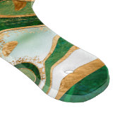 Green and gold liquid marble abstract snijplank (Hoek)