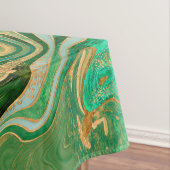 Green and gold liquid marble abstract tafelkleed (Voorbeeld)