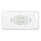Green and Gold Monogram iPhone Case (Achterkant (Horizontaal))