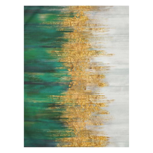 Green and gold motion abstract tafelkleed (Voorkant)