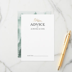 Green and Gold Mountain Wedding Advice Kaart
