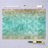 Green and Gold Ombre Glitter Celestial Pattern Tissuepapier (Craft)