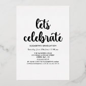 Green and Gold Script photos collage for graduated Folie Uitnodiging (Achterkant)