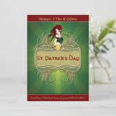Green and Gold St. Patrick Party Invitation (Debout devant)