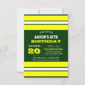 Green and Gold Team Invitation d'anniversaire (Devant)