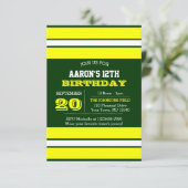 Green and Gold Team Invitation d'anniversaire (Debout devant)