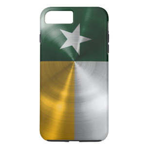 Green and Gold Texas Flag Radiaal geborsteld iPhone 8 Plus / 7 Plus Hoesje