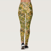 Green and Gold Tie Dye Chevron Pattern Leggings (Achterkant)