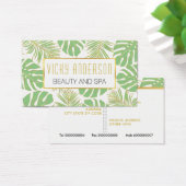 Green and gold tropical leaves business cards (Bureau)