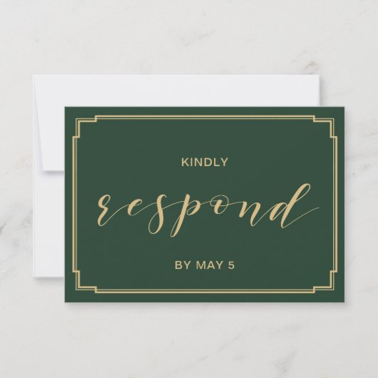 Green and Gold Wedding rsvp (Voorkant)
