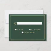 Green and Gold Wedding rsvp Kaartje (Achterkant)