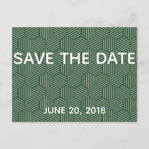 Green and Gold Wedding Save the Date Aankondigingskaart