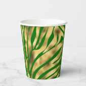 Green and Gold Zebra Festive Papieren Bekers (Achterkant)