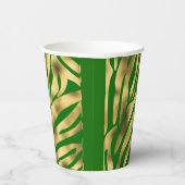 Green and Gold Zebra Festive Papieren Bekers (Rechts)