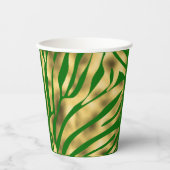 Green and Gold Zebra Festive Papieren Bekers (Voorkant)