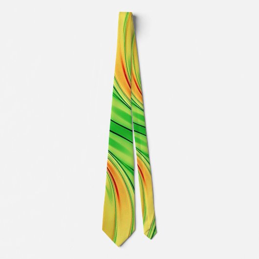 green and golden chrome waves stropdas (Voorkant)