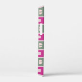 Green and Magenta Boxed Floral Bloom iPhone Case (Achterkant / Rechts)