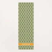 Green And Orange Trellis Pattern With Custom Name Yogamat (Voorkant)