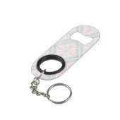 Green and pink pastel diamond pattern mini flessenopener (Achterkant Gekanteld)