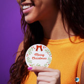 Green and Red Festive Merry Christmas Ronde Sticker