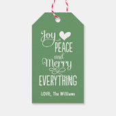 Green and Red Merry Alles Holiday Cadeaulabel (Achterkant)