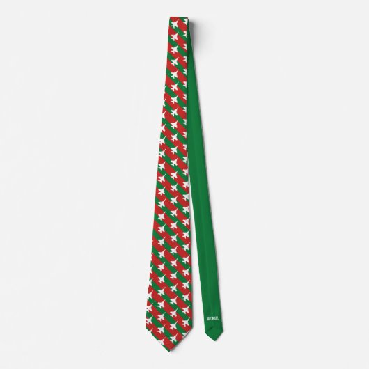 Green and Red Stripe EA-18G Pattern Kerstmis Stropdas (Voorkant)
