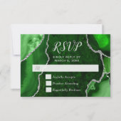 Green and Silver Agate Marble RSVP (Devant)