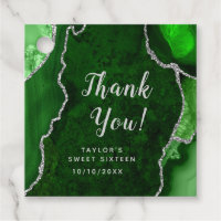 Green and Silver Agate Sweet Sixteen Dank je