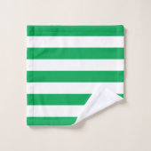 Green and White Cabana Stripes (Gant de toilette)