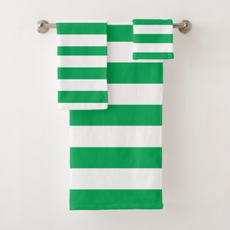 Green and White Cabana Stripes  Bad Handdoek