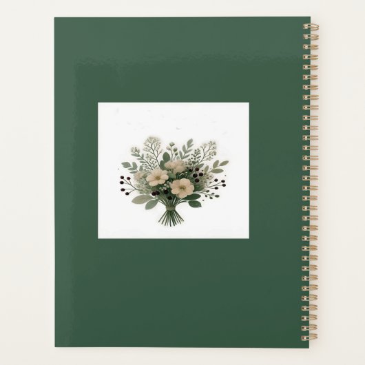 Green and White Floral Personalized Planner (Dos)