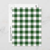 Green and White Gingham Pattern Briefkaart (Voorkant / Achterkant)