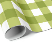 Green and White Gingham Pattern Cadeaupapier (Rol Hoek)