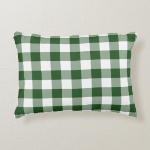 Green and White Gingham Pattern Decoratief Kussen