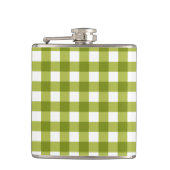Green and White Gingham Pattern Heupfles (Voorkant)