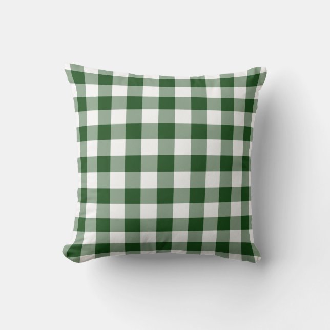 Green and White Gingham Pattern Kussen (Voorkant)