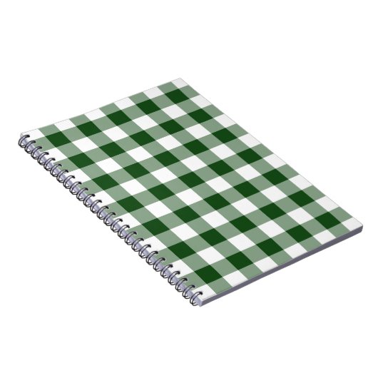 Green and White Gingham Pattern Notitieboek (Rechterzijde)