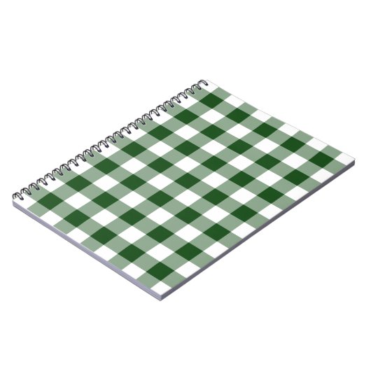 Green and White Gingham Pattern Notitieboek (Linkerzijde)