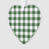 Green and White Gingham Pattern Ornament (voorkant)